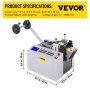 VEVOR YS-100 Krympslangsskärare, Rörskärare Skärmaskin Rör PVC Bredd 100MM, Automatisk Kabelrörsskärare PVC-rörsskärare för PVC Krympslang