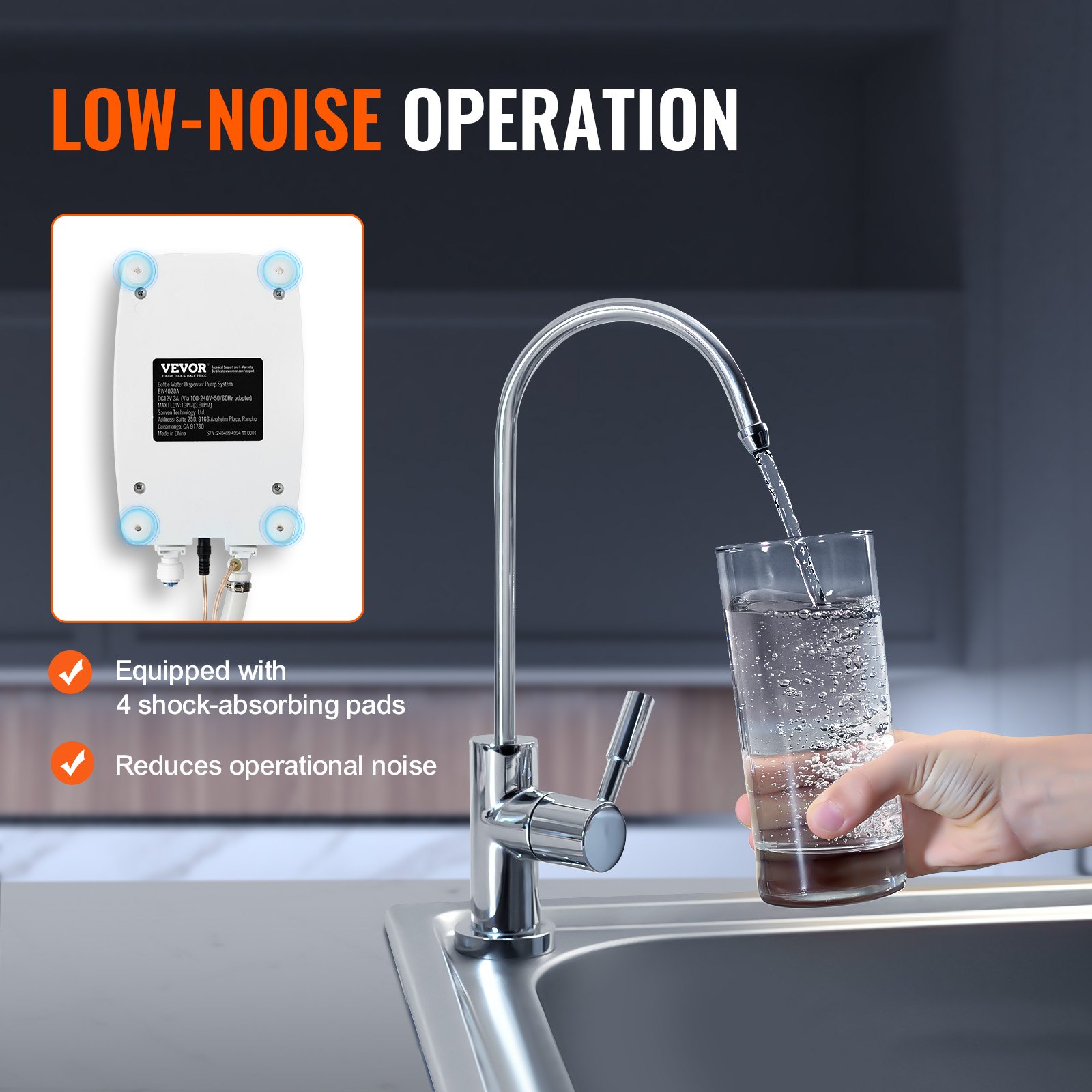 VEVOR 3.8 L Water Dispenser Pump 40psi Coffee Maker Auto Pressure High Reputation