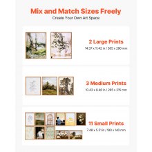 Framed Wall Art Prints Vintage Art Decor 16 PCS for Living Room & Bedroom