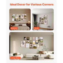 Framed Wall Art Prints Vintage Art Decor 16 PCS for Living Room & Bedroom