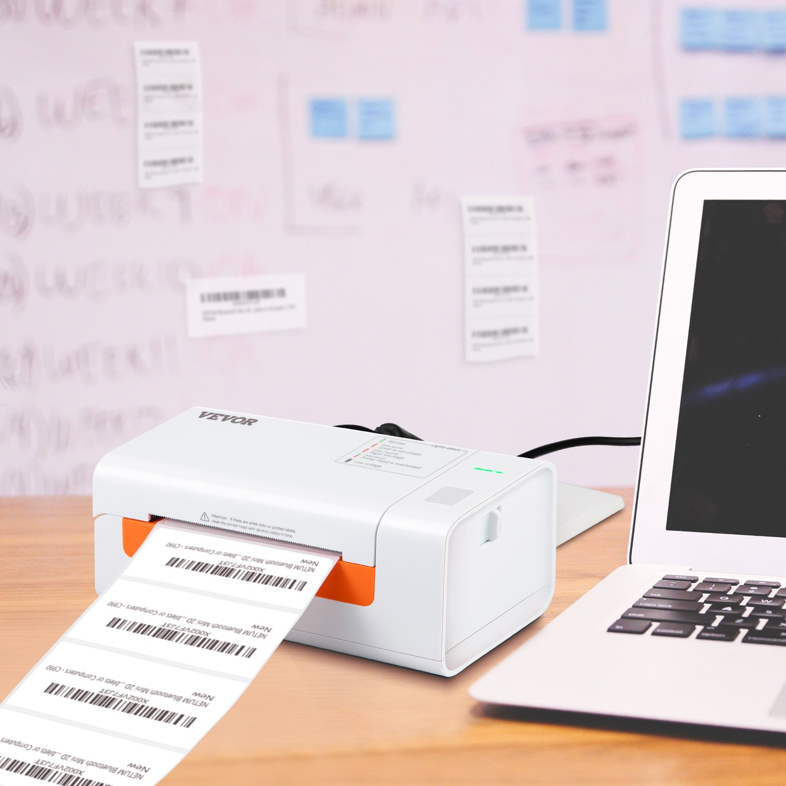 VEVOR Thermal Label Printer, Shipping Label Printer for 4\" x 6\" Shipping Labels, USB Connection & Automatic Label Recognition, Support Windows/MacOS/Linux, Compatible with Amazon, Ebay, Etsy, UPS,et