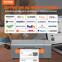 VEVOR Thermal Label Printer, 4x6 Label Printer for Width of 1.57" - 4.25" Labels, w/Auto Label Recognition & Japanese Rohm Printer Head, Thermal Printer Supports Shipping, Barcode, Household Labels and More