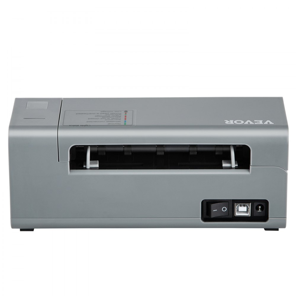 Tepelná tlačiareň štítkov VEVOR, 203 DPI 60 ks/min pre 4x6 poštových balíkov, pripojenie USB a automatické rozpoznávanie štítkov, podpora Windows/MacOS/Linux, kompatibilné s Amazon, eBay, Etsy, UPS atď., Gray