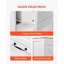 VEVOR Bathroom Floor Cabinet, 4-Tier, Wooden Storage Organizer with 2 Doors, 2 Drawers and Adjustable Shelf, Modern Home Furniture Freestanding Cupboard for Kitchen/Living Room/Entryway Use, White