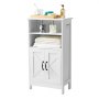 VEVOR Armario de baño de 4 niveles, organizador de almacenamiento de madera con 2 puertas y estante ajustable, mueble de baño moderno, decoración del hogar, armario independiente para cocina, sala de estar o entrada, color blanco