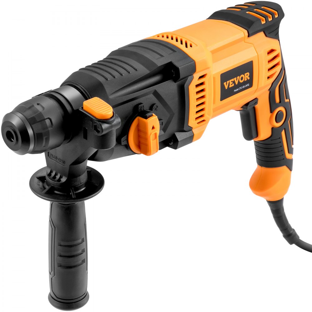 VEVOR 1 Inch SDS-Plus Rotary Hammer Drill, 8 Amp Corded Drills, Heavy Duty Chipping Hammers with Safety Clutch, Electric Demolition Hammers, Taladro Rotomartillo, Power Tool For Concrete