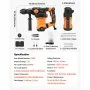 Taladro percutor rotativo VEVOR de 1-1/4 pulgadas SDS-Plus, taladros con cable de 13 amperios, martillos cinceladores de alta resistencia con control de vibración y embrague de seguridad, martillos demoledores eléctricos de velocidad variable, herramienta eléctrica para hormigón.