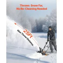 VEVOR 15A 20 in  Electric Corded Snow Blower 25 ft Throw Distance Snow Thrower