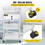 VEVOR Trolley Cart Dental Lab Trolley Steel Mobile Rolling Serving Cart 3 Tiers