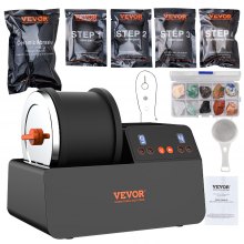 VEVOR Direct Drive 1.36 Rock Tumbler Kit, 4-Speed/9-Day Timer,Professional Rock Polisher with Rough Gemstones/Grits/Jewelry Fastenings,Stone Polishing Kit for Family Fun Time,STEM Gift for Adults Kids