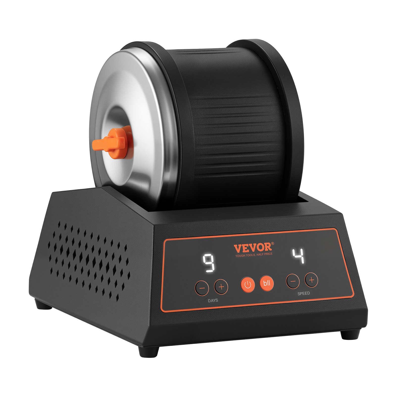 VEVOR Rock Tumbler Kit, Rock Polishing Kit, 4 Speed Settings 9-Day Polishing Timer Stone Polishing Kit, Belt-Free Rock Polisher with Adapter & Overload Protection, Rock Polisher for Adults Kids