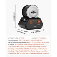 VEVOR Rock Tumbler Kit, 3 lbs Rock Polishing Kit, 4 Speed Settings 9-Day Polishing Timer Stone Polishing Kit, Rock Polisher with Rough Gemstones and Polishing Grits, Rock Polisher for Adults Kids