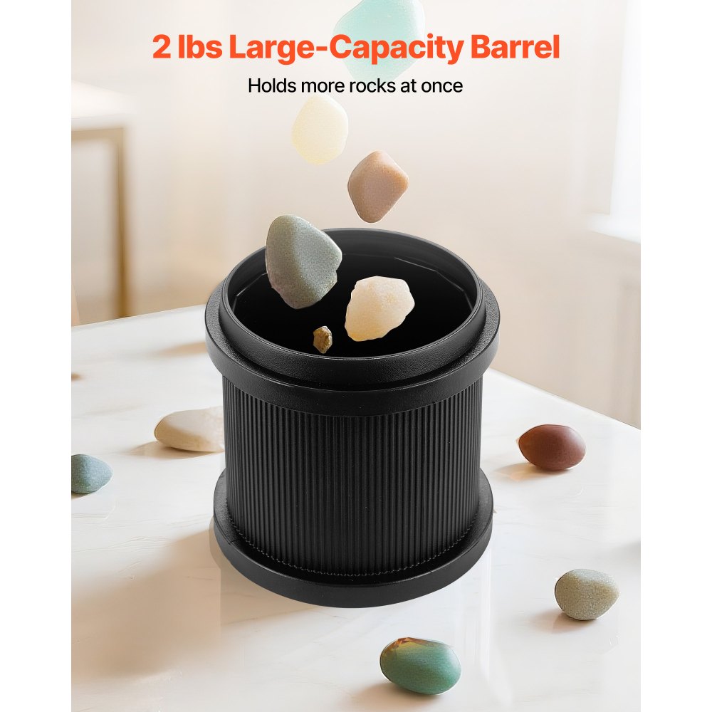 VEVOR Rock Tumbler Kit, 2 lbs Rock Polishing Kit, 4 Speed Settings 9-Day Polishing Timer Stone Polishing Kit, Rock Polisher with Rough Gemstones and Polishing Grits, Rock Polisher for Adults Kids