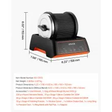 VEVOR Rock Tumbler Kit, 2 lbs Rock Polishing Kit, 4 Speed Settings 9-Day Polishing Timer Stone Polishing Kit, Rock Polisher with Rough Gemstones and Polishing Grits, Rock Polisher for Adults Kids