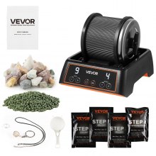 VEVOR Rock Tumbler, 0.45kg Rock Polishing Machine, Rocks Tumbling Kit with 4-Speed Adjustment, 1–9 Day Timer, Direct Drive Motor Rocks Polishing Kit for Rose Quartz, Amethyst, Red Jasper, Lapis Lazuli