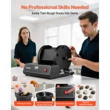 VEVOR Rock Tumbler Kit, 17 lbs Rock Polishing Kit, 2-Speed Stone Polishing Kit with 240-Hour Polishing Timer, Rock Polisher with Belt-Driven Brushless Motor, Rock Polisher for Adults and Kids
