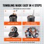 VEVOR 3LB Rock Tumbler Kit, Direct Drive Professional Rock Tumbler, 4-Speed/9-Day-Timer, Rock Polisher with Rough Gemstones/Grits/Jewelry Fastenings, Stone Polishing Kit for Adults Kids, STEM Gift