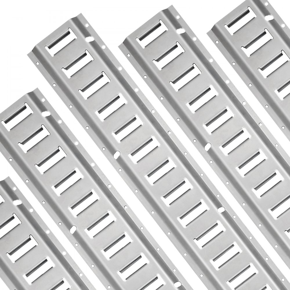 VEVOR E Track Tie-Down Rail Kit, 32PCS 1524 mm E-Tracks Set Includes 8 Steel Rails & 8 O-Rings & 8 Tie-Offs with D-Ring & 8 End Caps, Trailer Securing Accessories for Cargo Motorcycles Bikes, 680 kg