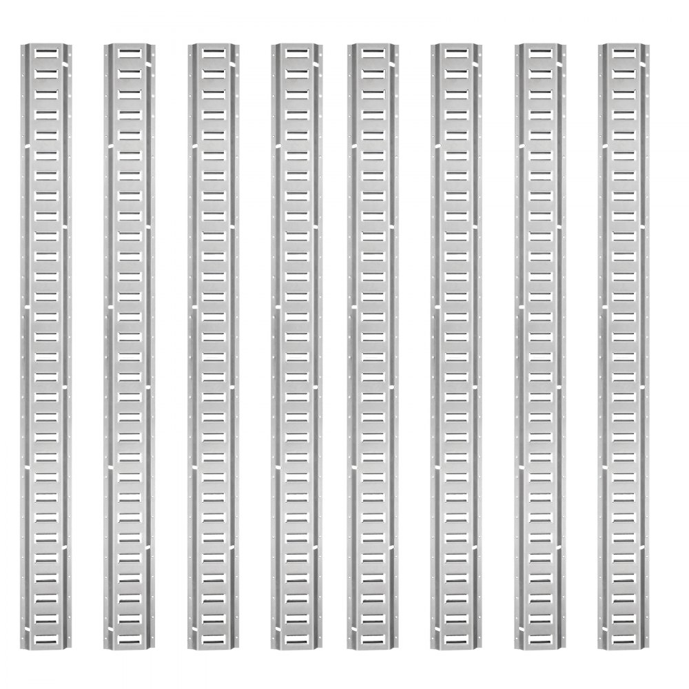VEVOR E Track Tie-Down Rail Kit, 32PCS 5' E-Tracks Set Includes 8 Steel Rails & 8 O-Rings & 8 Tie-Offs with D-Ring & 8 End Caps, Trailer Securing Accessories for Cargo Motorcycles Bikes, 1500 lbs Load