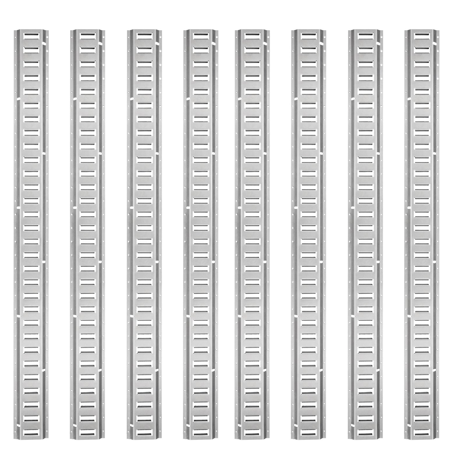 VEVOR E Track Tie-Down Rail Kit, 32PCS 5' E-Tracks Set Includes 8 Steel Rails & 8 O-Rings & 8 Tie-Offs with D-Ring & 8 End Caps, Trailer Securing Accessories for Cargo Motorcycles Bikes, 1500 lbs Load