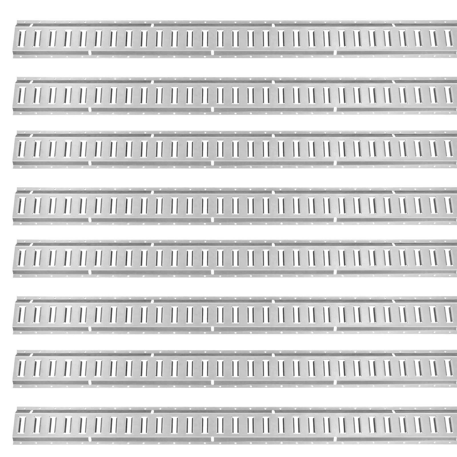 VEVOR E Track Tie-Down Rail Kit, 32PCS 5' E-Tracks Set Includes 8 Steel Rails & 8 O-Rings & 8 Tie-Offs with D-Ring & 8 End Caps, Trailer Securing Accessories for Cargo Motorcycles Bikes, 1500 lbs Load