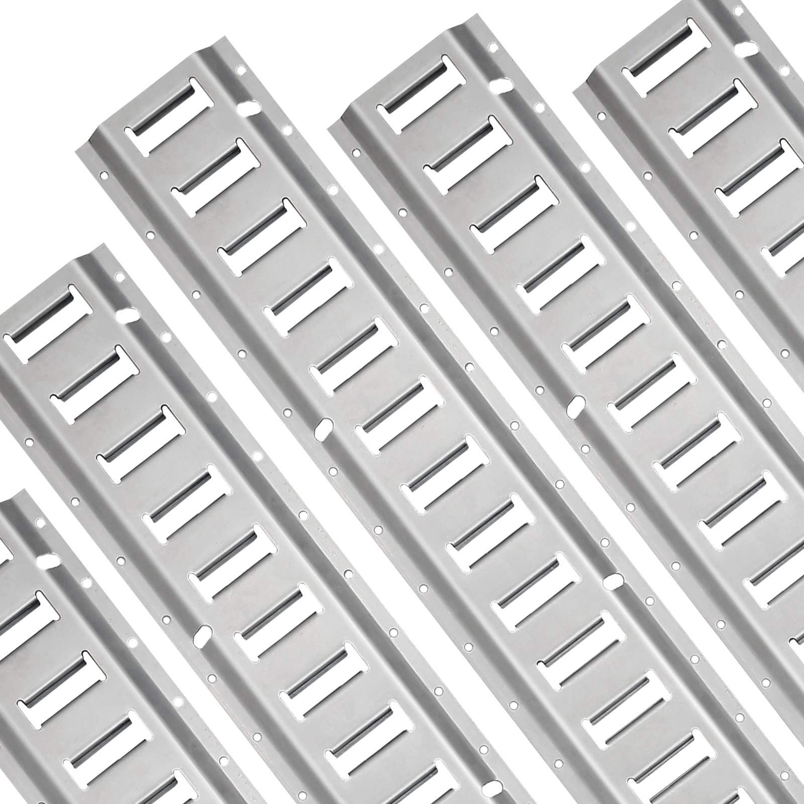 VEVOR E Track Tie-Down Rail Kit, 32PCS 5' E-Tracks Set Includes 8 Steel Rails & 8 O-Rings & 8 Tie-Offs with D-Ring & 8 End Caps, Trailer Securing Accessories for Cargo Motorcycles Bikes, 1500 lbs Load