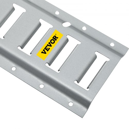VEVOR E-Track Tie-Down Rail, 4PCS 8-FT Steel Rails w/ Standard 1"x2.5" Slots, Compatible with O and D Rings & Tie-Offs and Ratchet Straps & Hooked Chains, for Cargo and Heavy Equipment Securing