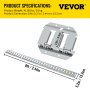 VEVOR E-Track Tie-Down Rail, 4PCS 8-FT Steel Rails w/Standard 1"x2.5" Slots, Compatible with O and D Rings & Tie-Offs and Ratchet Straps & Hooked Chains, for Cargo and Heavy Equipment Securing