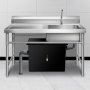 VEVOR Commercial Grease Interceptor 20 LB, Carbon Steel Grease Trap 10 GPM, Grease Interceptor Trap with Side Water Inlet, Under Sink Grease Trap for Restaurant Canteen Factory Home Kitchen