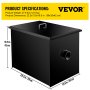 VEVOR Commercial Grease Interceptor 10 GPM Commercial Grease Trap 20 LB Grease Interceptor Carbon Steel Grease Trap with Side Water Inlet Under Sink Grease Trap for Restaurant Factory Home Kitchen