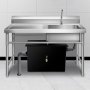 VEVOR Commercial Grease Interceptor 30 LB, Carbon Steel Grease Trap 15 GPM, Grease Interceptor Trap with Side Water Inlet, Under Sink Grease Trap for Restaurant Canteen Factory Home Kitchen