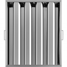 VEVOR Pack of 6 Hood Filters 19.5W x 24.5H Inch, 430 Stainless Steel 4 Grooves Commercial Hood Filters, Range Hood Filter for Grease Rated Commercial Kitchen Exhaust Hoods