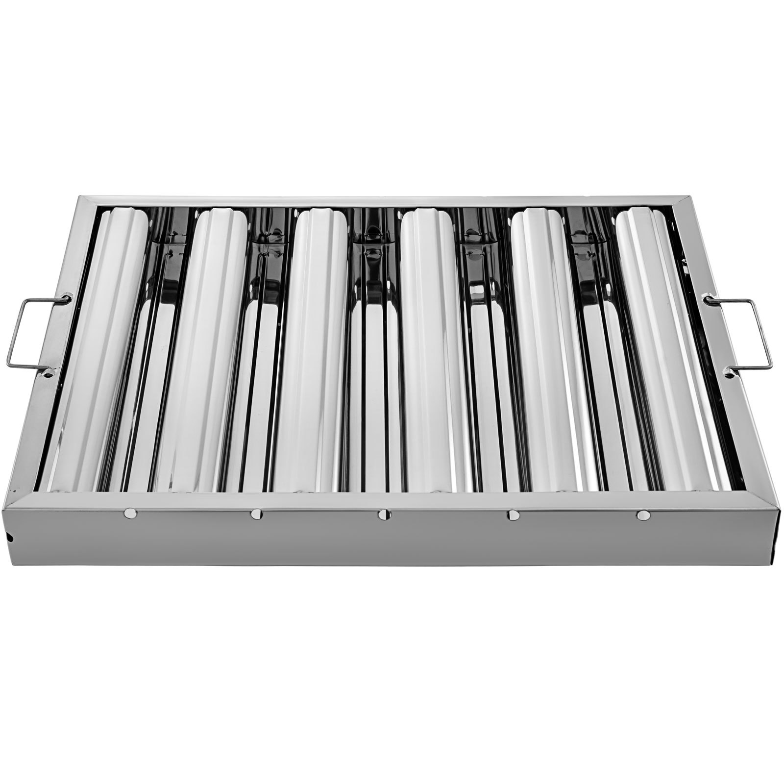 VEVOR Pack of 6 Hood Filters 19.5W x 15.5H Inch, 430 Stainless Steel 5 Grooves Commercial Hood Filters, Range Hood Filter for Grease Rated Commercial Kitchen Exhaust Hoods