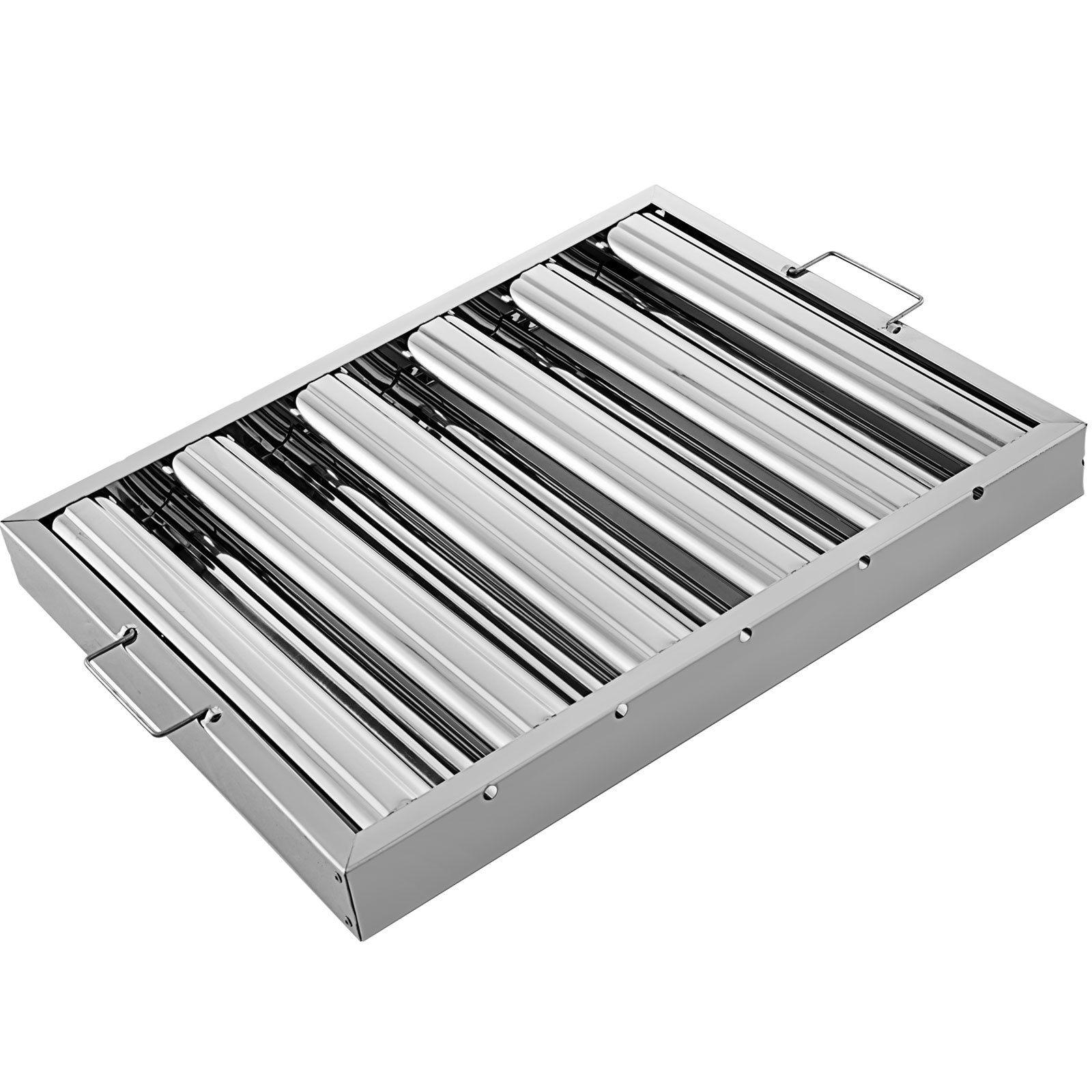 VEVOR Pack of 6 Hood Filters 19.5W x 15.5H Inch, 430 Stainless Steel 5 Grooves Commercial Hood Filters, Range Hood Filter for Grease Rated Commercial Kitchen Exhaust Hoods
