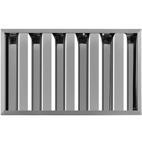 VEVOR Pack of 6 Hood Filters 24.5W x 15.5H Inch, 430 Stainless Steel 5 Grooves Commercial Hood Filters, Range Hood Filter for Grease Rated Commercial Kitchen Exhaust Hoods