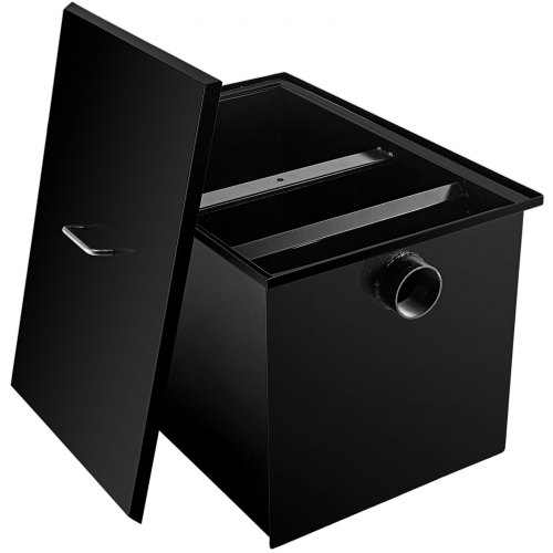 VEVOR Commercial Grease Interceptor 70 LB, Carbon Steel Grease Trap 35 GPM, Grease Interceptor Trap with Side Water Inlet, Under Sink Grease Trap for Restaurant Canteen Factory Home Kitchen