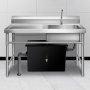 VEVOR Commercial Grease Interceptor 40 LB, Carbon Steel Grease Trap 20 GPM, Grease Interceptor Trap with Side Water Inlet, Under Sink Grease Trap for Restaurant Canteen Factory Home Kitchen
