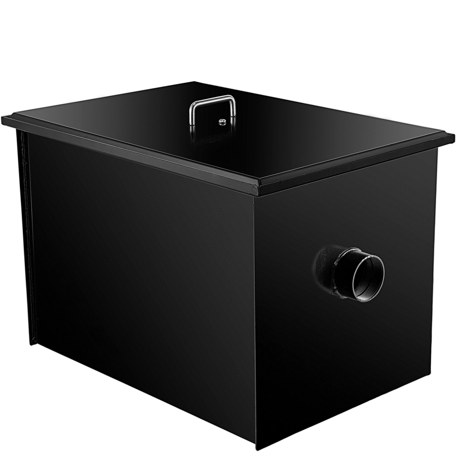 VEVOR Commercial Grease Interceptor 40 LB, Carbon Steel Grease Trap 20 GPM, Grease Interceptor Trap with Side Water Inlet, Under Sink Grease Trap for Restaurant Canteen Factory Home Kitchen