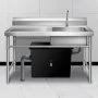 VEVOR Commercial Grease Interceptor 8 LB, Carbon Steel Grease Trap 4 GPM, Grease Interceptor Trap with Side Water Inlet, Under Sink Grease Trap for Restaurant Canteen Factory Home Kitchen