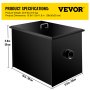 VEVOR Commercial Grease Interceptor 4 GPM Commercial Grease Trap 8 LB Grease Interceptor Carbon Steel Grease Trap with Side Water Inlet Under Sink Grease Trap for Restaurant Factory Home Kitchen