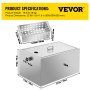 VEVOR 25LB Commercial Grease Trap, 13GPM Commercial Grease Interceptor, Stainless Steel Grease Trap w/Top & Side Inlet, Under Sink Grease Trap for Restaurant Factory Home Kitchen
