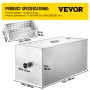 VEVOR 8 LB Commercial Grease Trap, 6 GPM Commercial Grease Interceptor, Stainless Steel Grease Trap w/Top & Side Inlet, Under Sink Grease Trap for Restaurant Factory Home Kitchen