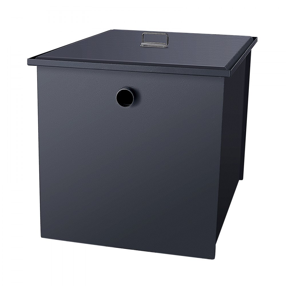 VEVOR Commercial Grease Trap, 40 LBS Grease Interceptor, Side Inlet Interceptor, Under Sink Carbon Steel Grease Trap, 15.2 GPM Waste Water Oil-water Separator, for Restaurant Canteen Home Kitchen