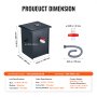 proueuct dimesion: dimensions of the VEVOR grease interceptor with detailed specifications and measurements