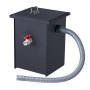 black VEVOR oil drain tank with flexible hose and red valve.