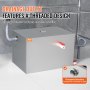 VEVOR Commercial Grease Trap, 40 LBS Grease Interceptor, Πλαϊνή Int Interceptor, Under Sink Graase Steel Trap, 10 GPM Waste Water διαχωριστής λαδιού-νερού, για οικιακή κουζίνα καντίνας εστιατορίου