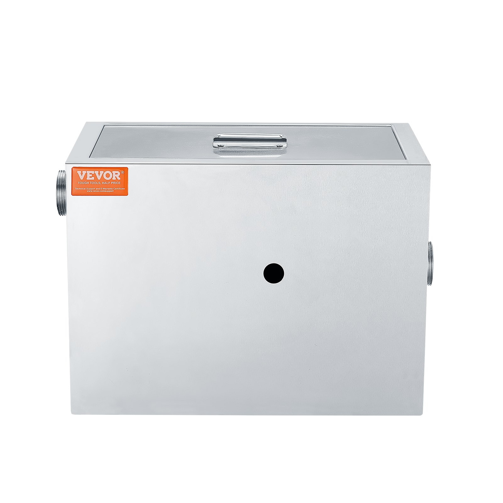 VEVOR Commercial Grease Trap, 3.6 kg Grease Interceptor, Side Inlet Interceptor, Under Sink Stainless Steel Grease Trap, 2.8 GPM Waste Water Oil-water Separator, for Restaurant Canteen Home Kitchen