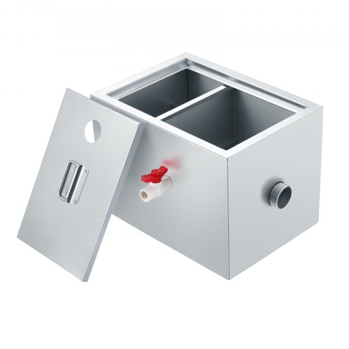 8LBS Commercial Grease Interceptor - 4 Gallon Stainless Steel Grease Trap For Restaurant Kitchen