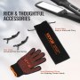 VEVOR hair straightener with heat-resistant glove, hair clips, and storage pouch bag for safe styling.