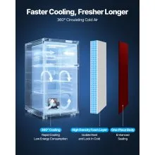 VEVOR Mini Fridge with Freezer 3.2 Cu.Ft Two Door Compact Refrigerator Dorm Red
